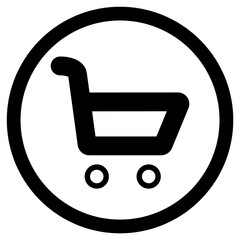 Shopping Cart Ecommerce Buy Icon Circle Online Store Symbol Isolated PNG