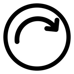 Black Refresh Reload Arrow Icon Inside Circle on White Background