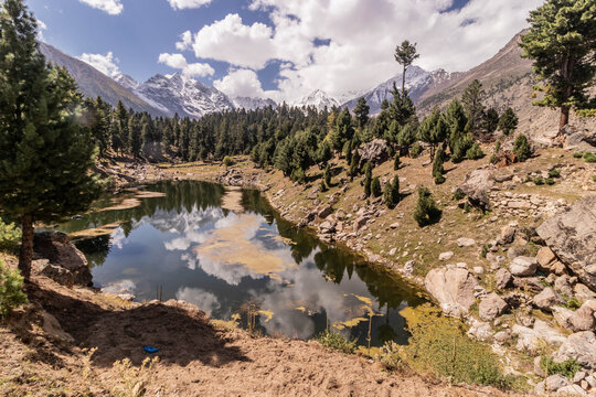 Small lake near Rama meadows, Gilgit-Baltistan region in Pakistan