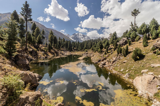 Small lake near Rama meadows, Gilgit-Baltistan region in Pakistan