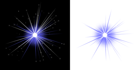 Stylized Blue Radial Pop Art Starburst Set