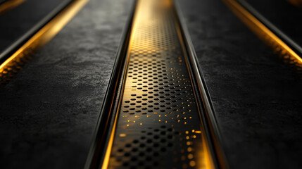 black elements and gold with silver metal decor