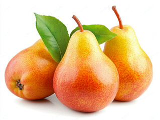 Collection of delicious pears, isolated on white background