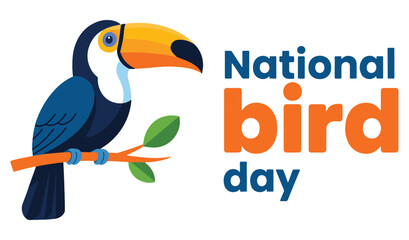Toucan Perched on Branch Celebrating National Bird Day