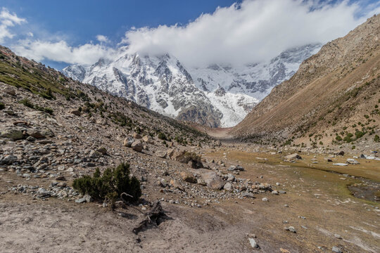 Herrligkoffer Base Camp under Nanga Parbat mountain, Gilgit-Baltistan region in Pakistan