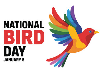 Rainbow Bird Flying on National Bird Day