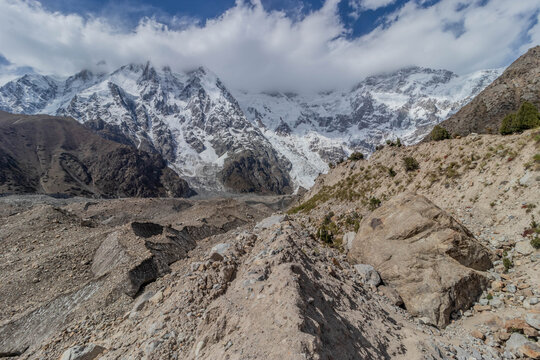 Bazhin glacier under Nanga Parbat mountain, Gilgit-Baltistan region in Pakistan