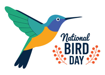 Obraz premium Hummingbird Flying on National Bird Day