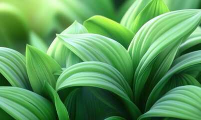 Lush green foliage close up freshness of nature and spring growth