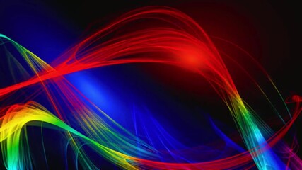 Vibrant colorful light trails flowing with dynamic energy, perfect for modern technology backgrounds and artistic designs, creating a sense of motion and excitement - Powered by Adobe