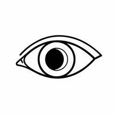 Stylized eye graphic with crescent moon iris, symbolizing deep intuition, profound insight, and comprehensive vision, perfect for abstract design projects and spiritual iconography