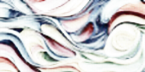 Abstract dotted halftone texture fading from white to teal and deep blue in vertical gradient