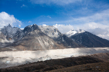 Mountains landscape near Lobuche pass, EBC trekking, Nepal