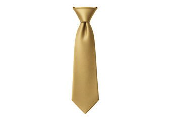 A golden necktie realistically rendered with soft lighting ideal for design projects on transparent background.