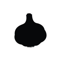 Garlic silhouette icon vector flat design.