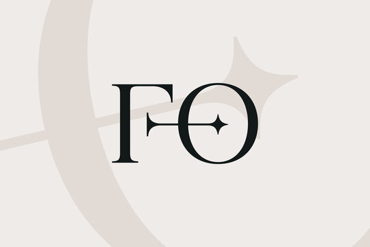 FO or OF letter logo icon design. Classic style luxury initials monogram.
