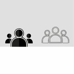 Abstract Group of People Icon Vector Illustration, Representing Community, Collaboration, and Social Connection with Simple Geometric Shapes and Bold Silhouettes, Ideal for Web Design 