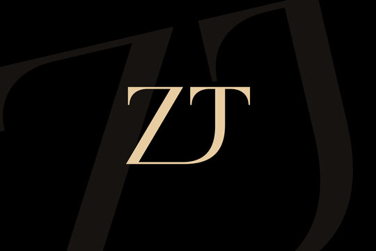 ZT or TZ letter logo icon design. Classic style luxury initials monogram.