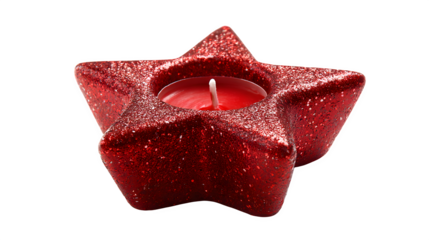 A red Christmas candle on an isolated white background serves as a romantic holiday decoration featuring a festive ribbon and bow for a sweet Valentine or birthday celebration present