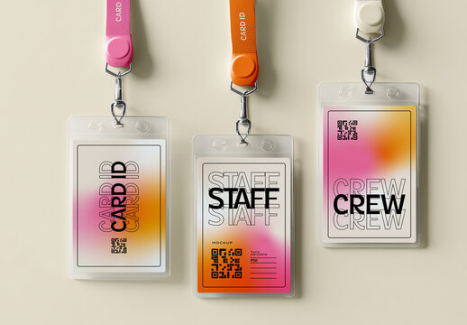 ID Card Lanyard Mockup Set