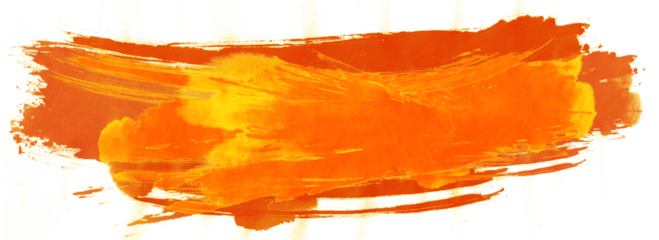 Orange block of paint isolated on transparent background