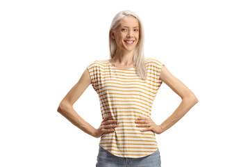 Fototapeta premium Blond smiling casual woman