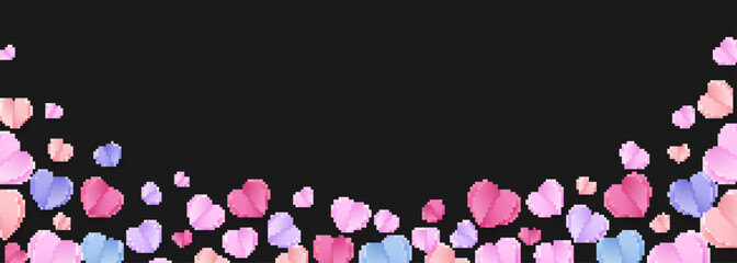 Colorful elements in shape of heart isolated on black