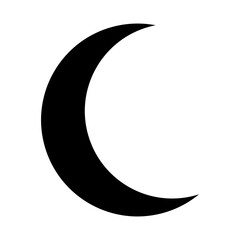 Crescent moon black icon