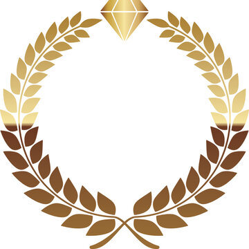 高級感のあるダイヤのエンブレムフレーム　ゴールド