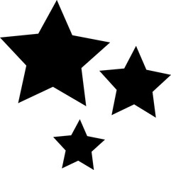 Fototapeta premium Three Black Stars on Transparent Background