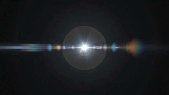 Cinematic Lens Flare with Horizontal Shooting Star Light Effect