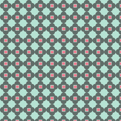 Seamless Geometric Abstract Pattern with Modern Retro Shapes, Repeating Decorative Background