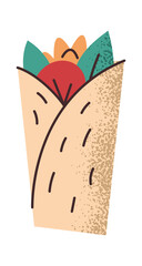 Shawarma street food sticker design