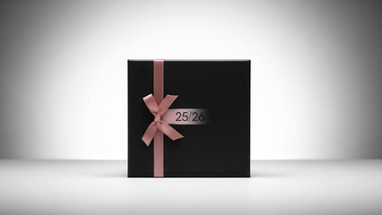 Single matte box with ribbon 25 fading into 26 in studio