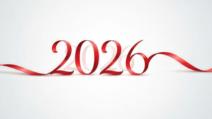 Single line ribbon forming 26 as 25 disappears minimalist art