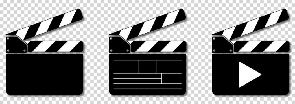 Set of cinema clapboard