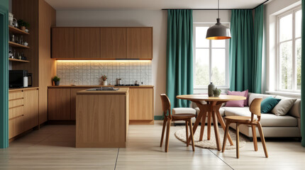 Fototapeta premium kitchen and dining room