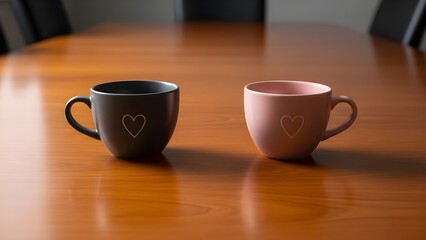 Coffee mugs with heart designs