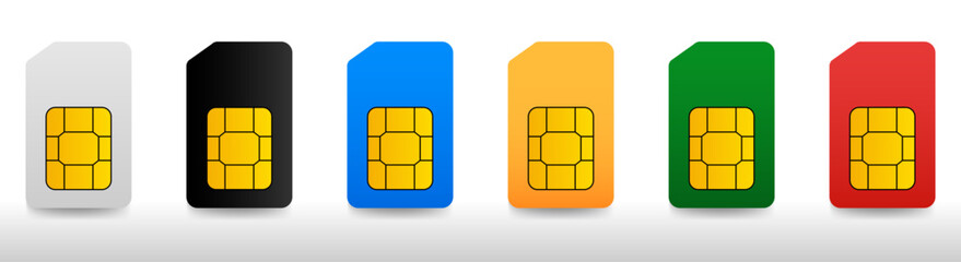 Set of color SIM cards © WorldArt