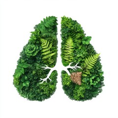 Lungs Made of Lush Green Plants Representing Nature and Environmental Health