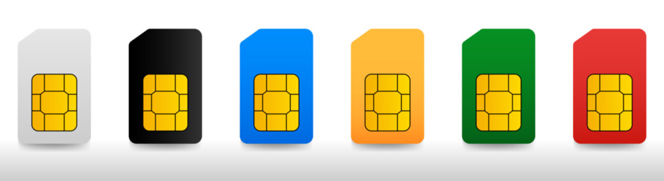 Set of color SIM cards