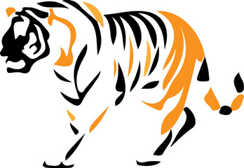 2D Tiger with transparent Background