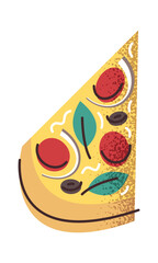 Pizza slice tasty snack sticker