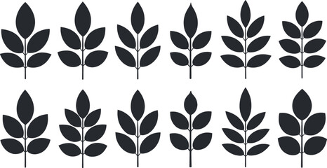 Abstract Black Leaves Pattern on White Background | Minimalistic Botanical Design for Modern Art and Interiors.