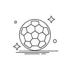 Obraz premium Outline Illustration of a Soccer Ball with Sparkling Star Elements and Shadow