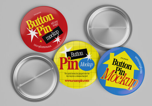 Rounded Button Pin Mockup