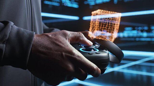 Person holding gaming controller