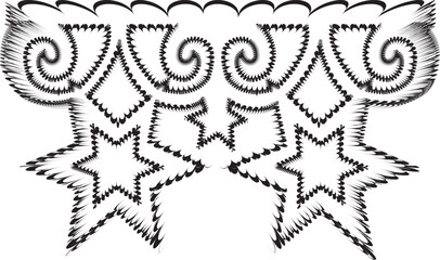 Hand drawn black and white badminton racket and shuttlecock birdie illustration isolated on a clean white background for sports design