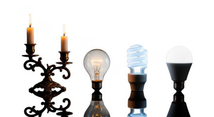 Evolution of illumination from candles to modern led lights