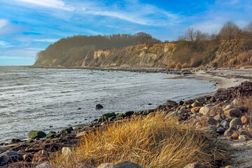 Steep cliff coast near Groemitz on the Baltic Sea